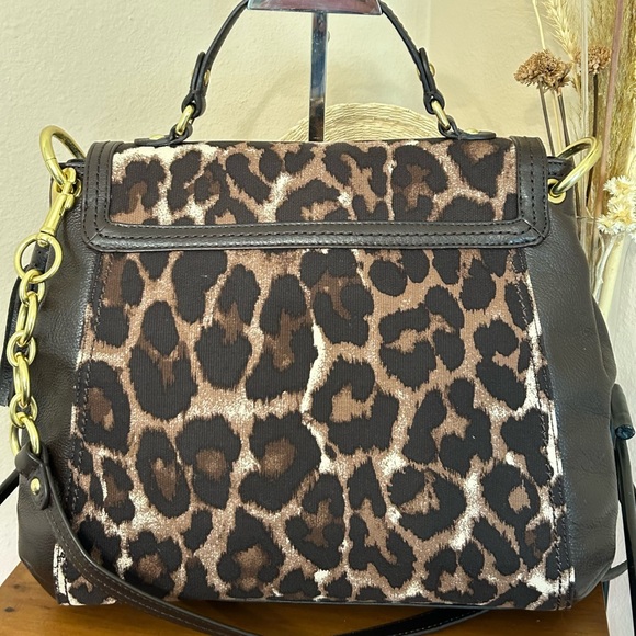 COACH Park Ocelot Print Flap and Pebble Leather Top Handle/Shoulder Bag - Picture 3 of 12